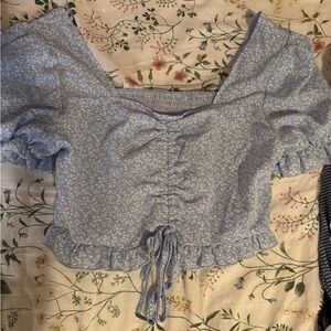Blue and white top